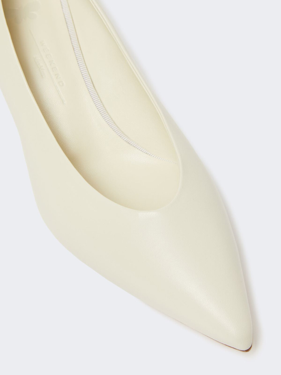 nappa sheepskin court shoes - white