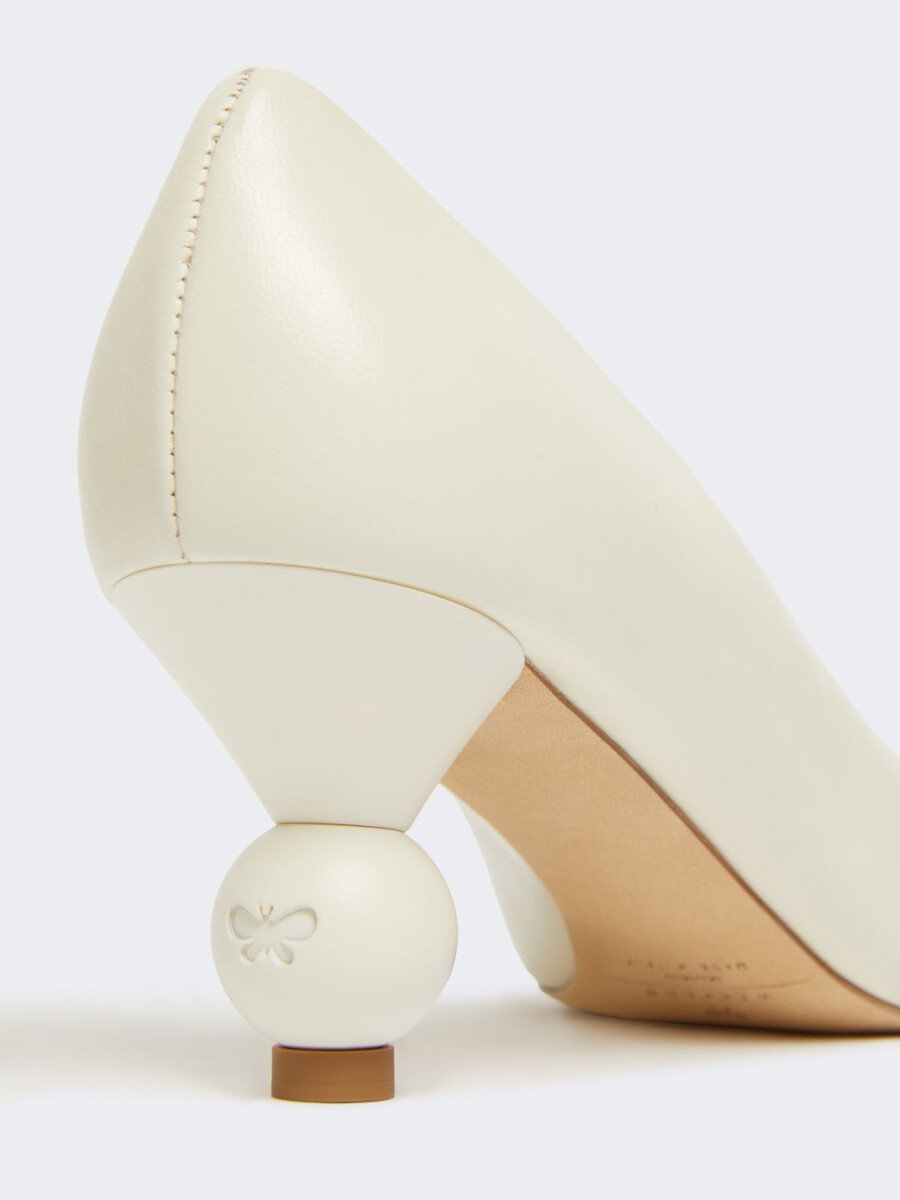 nappa sheepskin court shoes - white