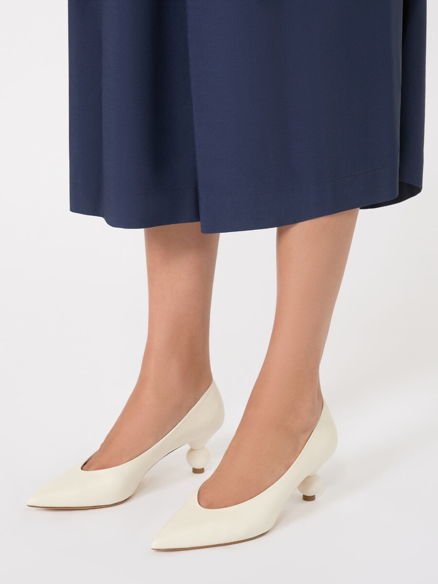 nappa sheepskin court shoes - white