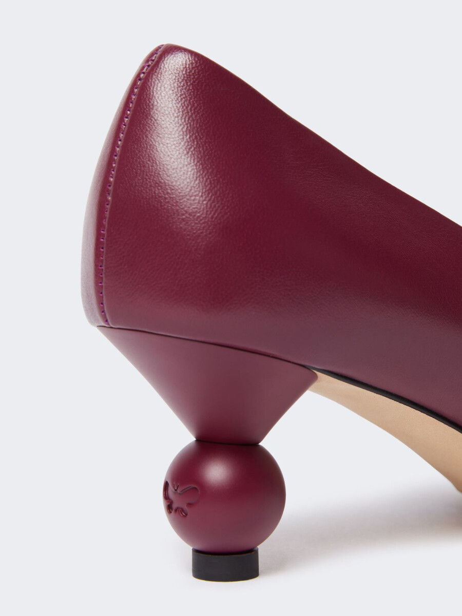 nappa sheepskin court shoes - red purple