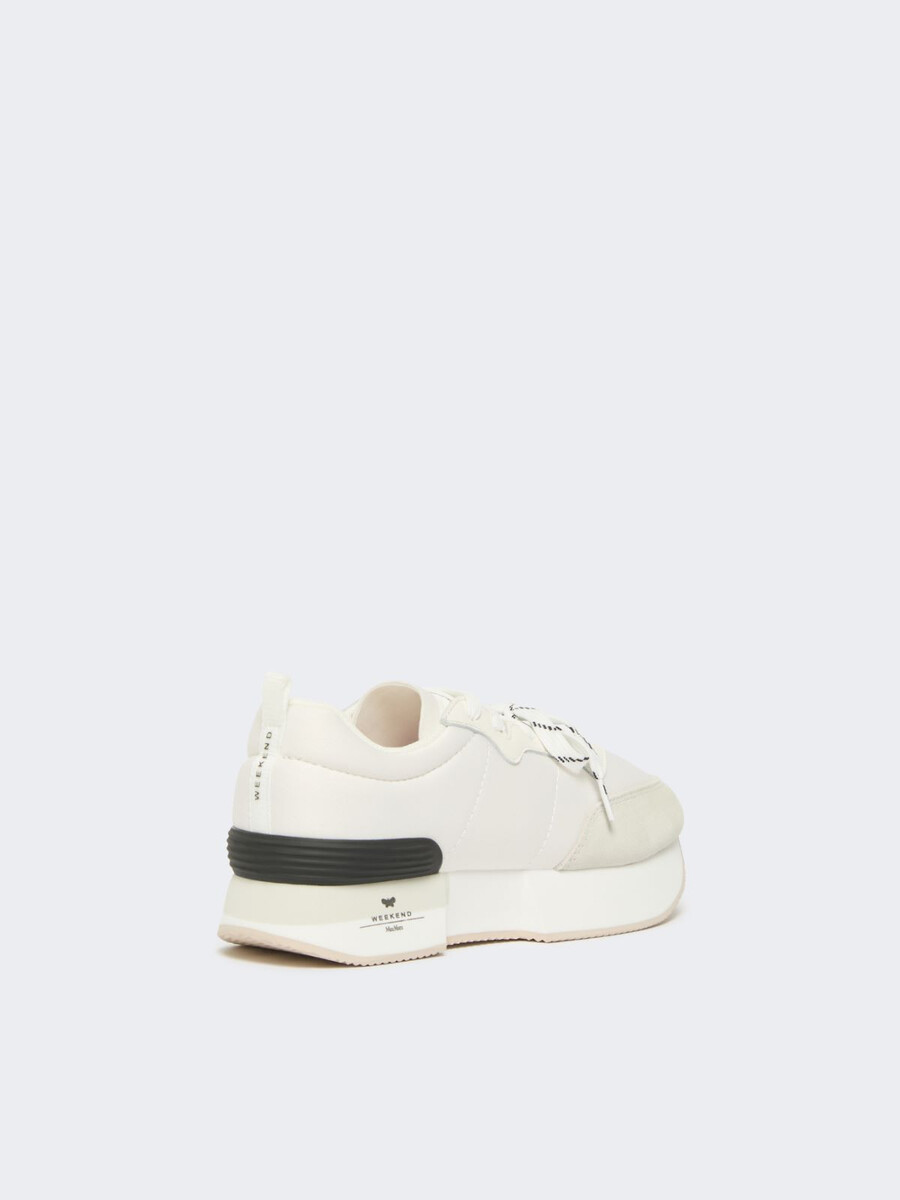 low-top sneakers in technical fabric - white