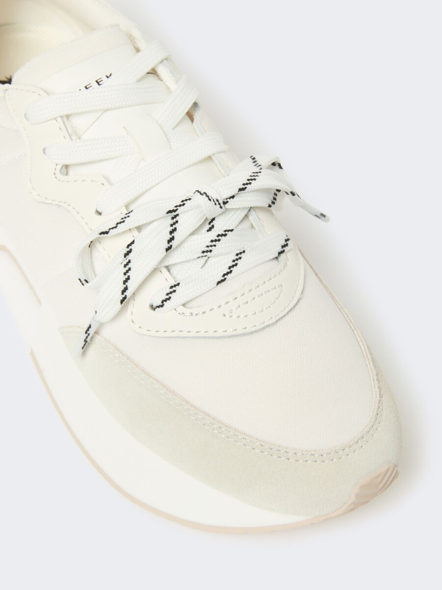 low-top sneakers in technical fabric - white