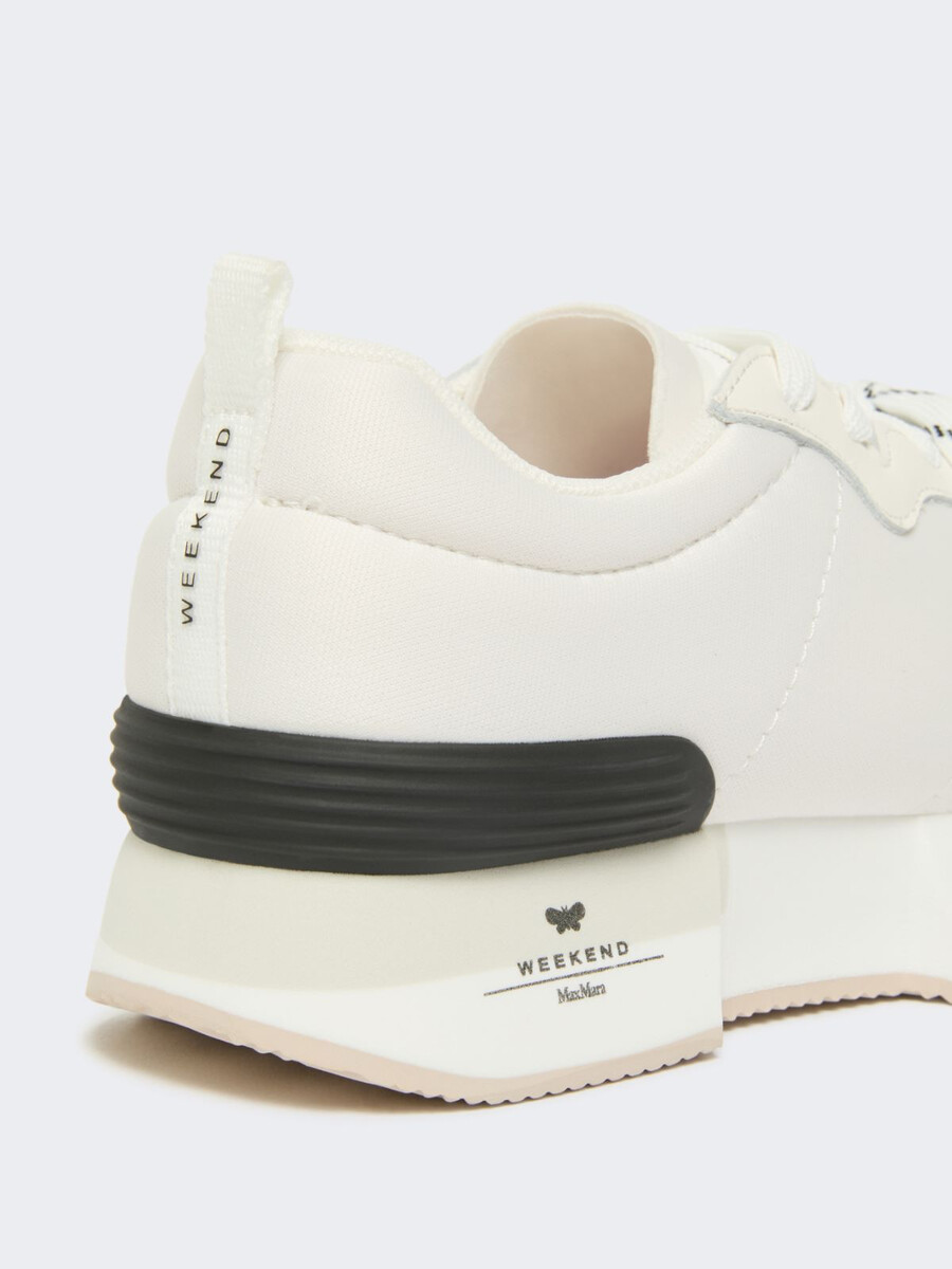low-top sneakers in technical fabric - white