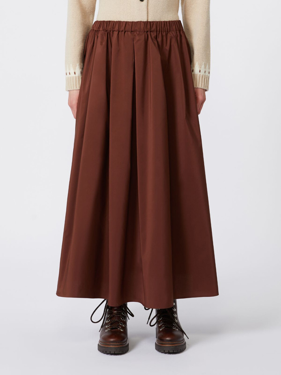 long taffeta skirt - dark brown
