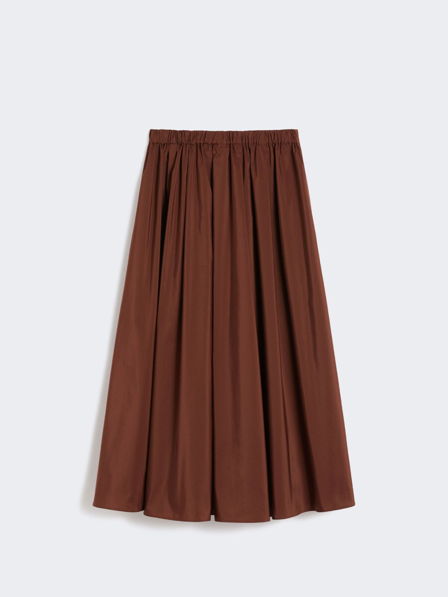 long taffeta skirt - dark brown