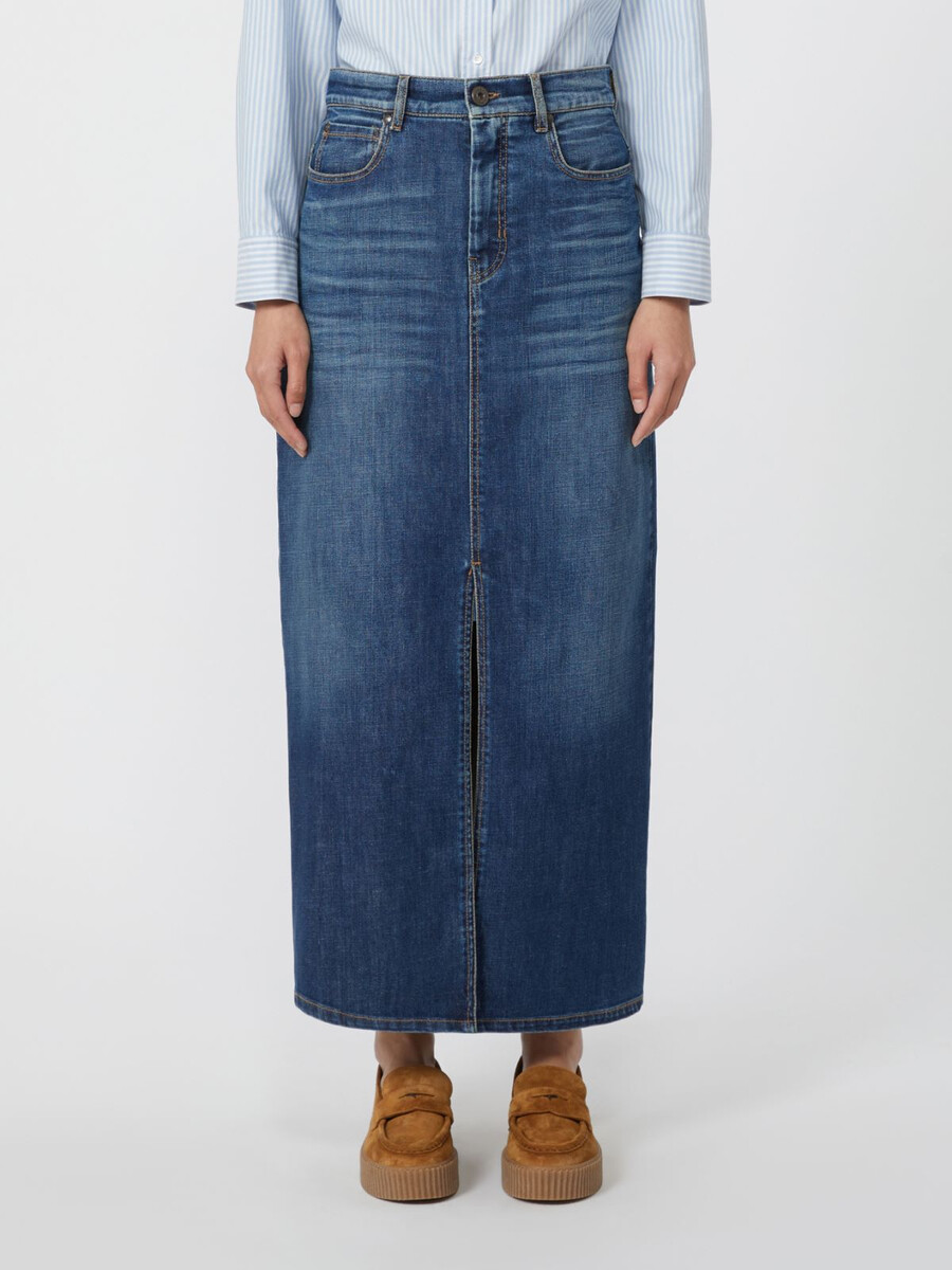 denim 5-pocket skirt - navy