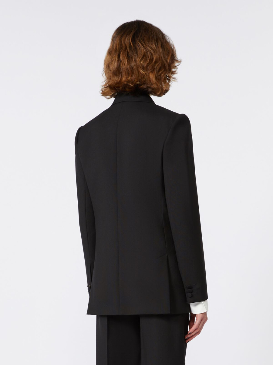 wool tuxedo blazer - black