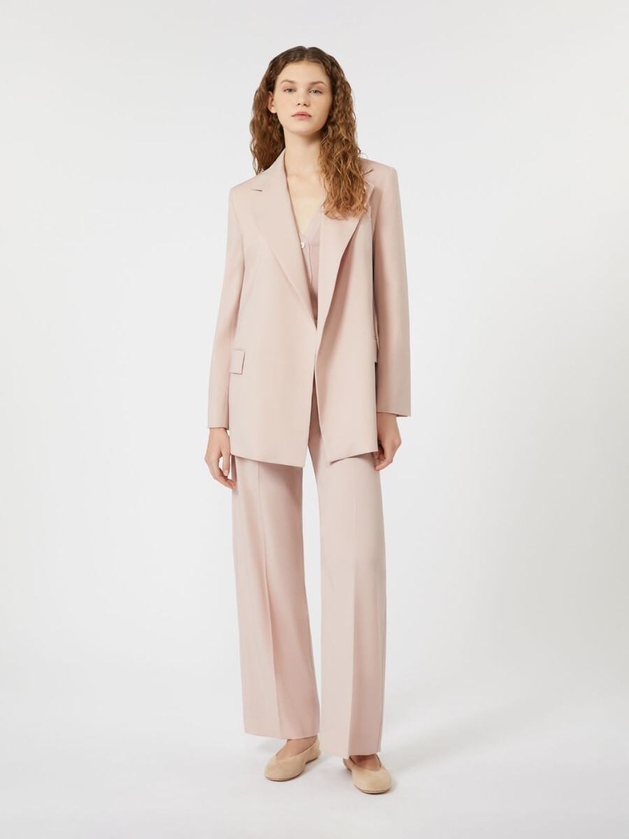belted wool jacket - powder