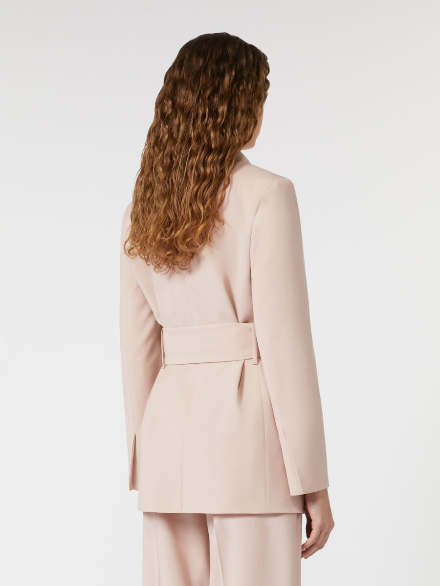belted wool jacket - powder