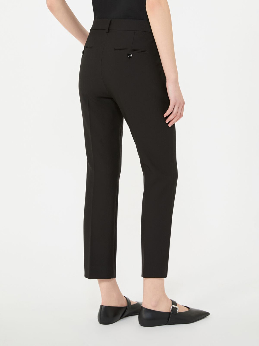 double-faced viscose canvas trousers - black