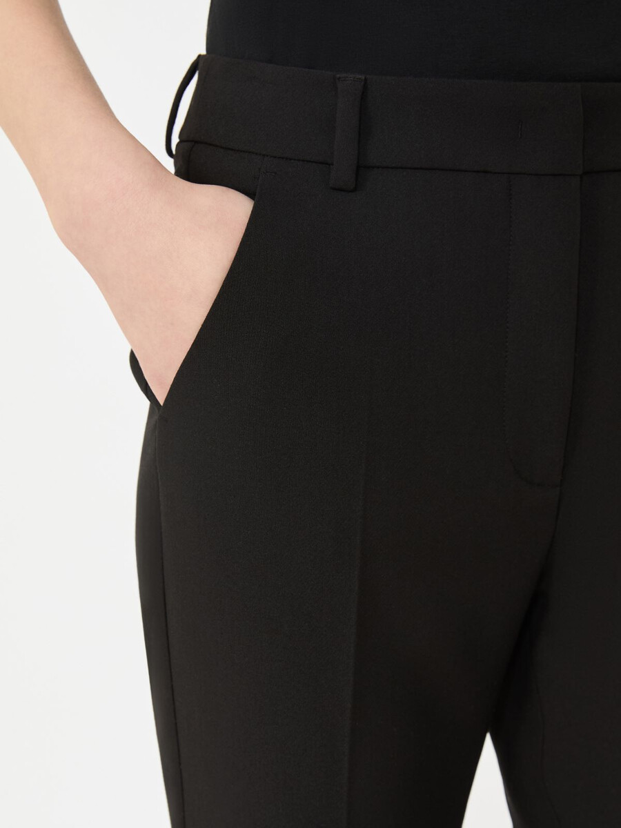 double-faced viscose canvas trousers - black