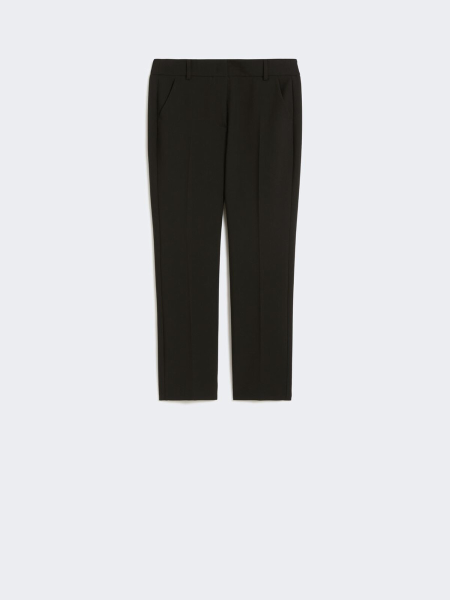 double-faced viscose canvas trousers - black