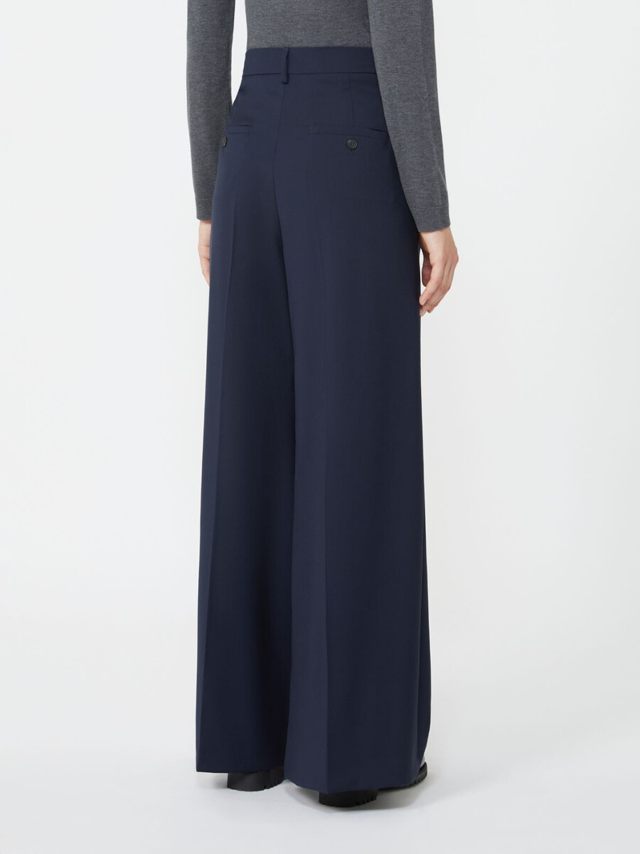 stretch wool trousers - navy