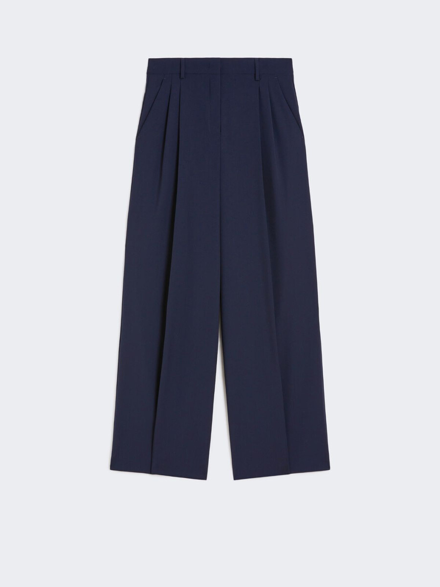 stretch wool trousers - navy