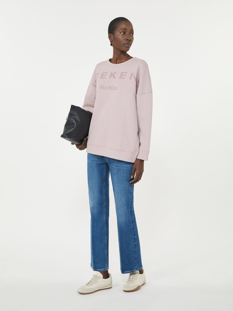 cotton crew-neck sweatshirt - lilac