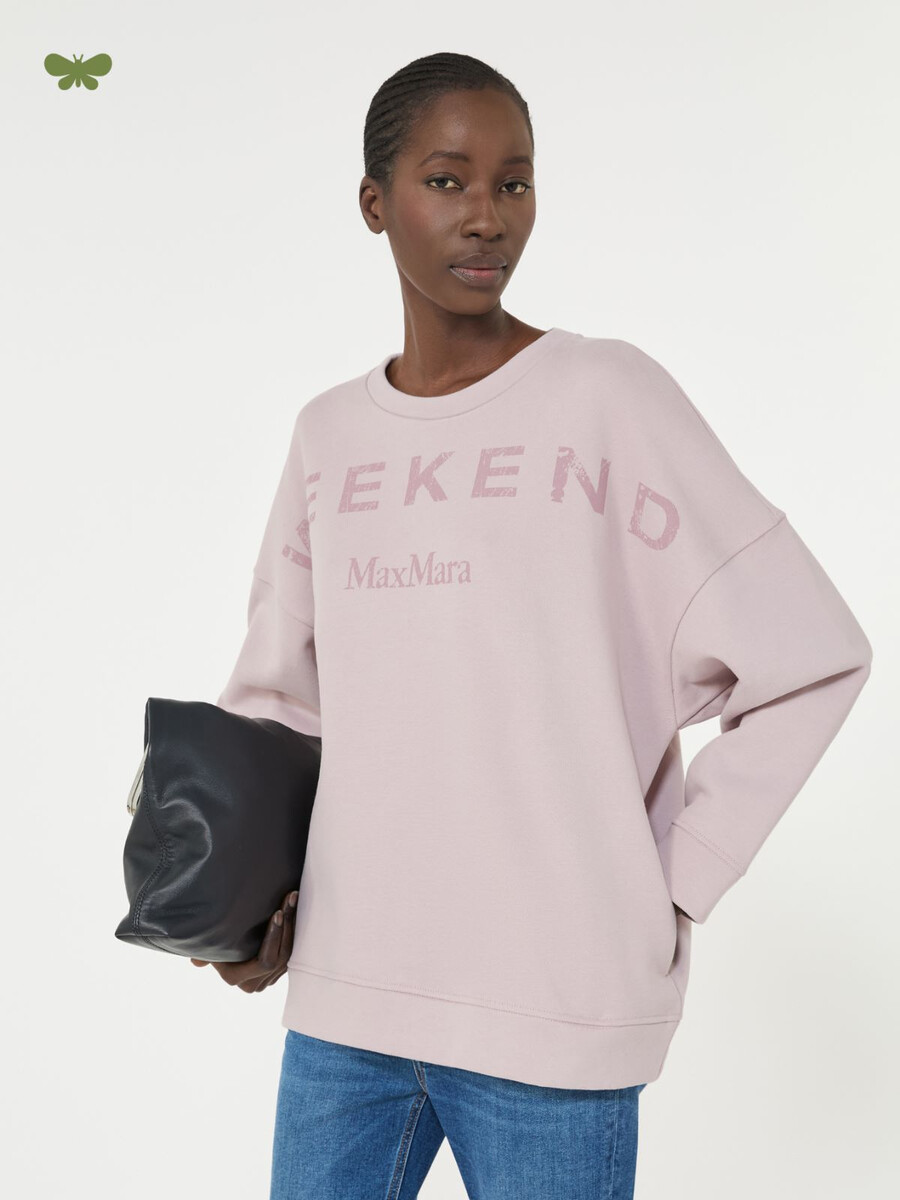 cotton crew-neck sweatshirt - lilac