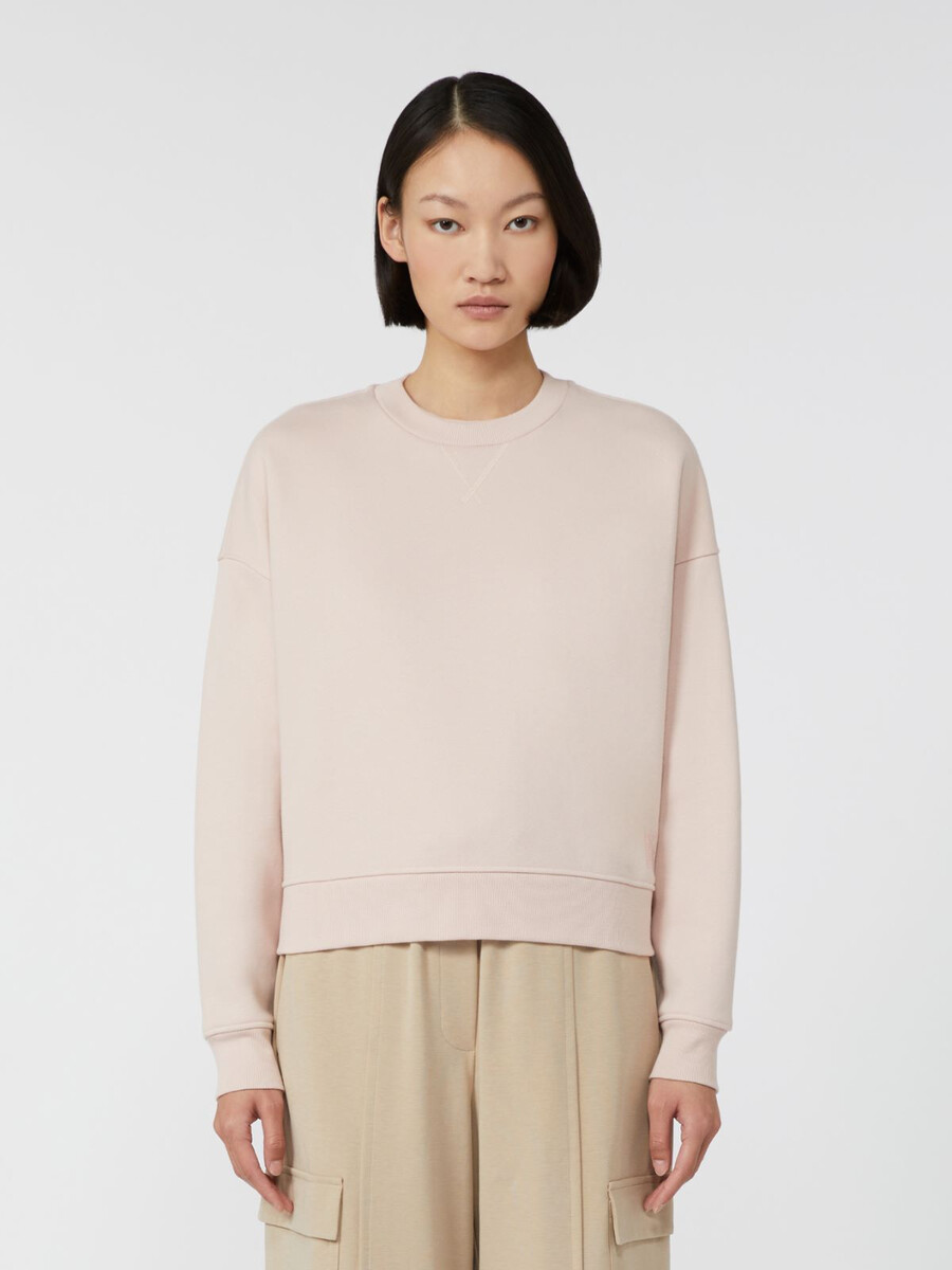 cotton boxy sweatshirt - powder