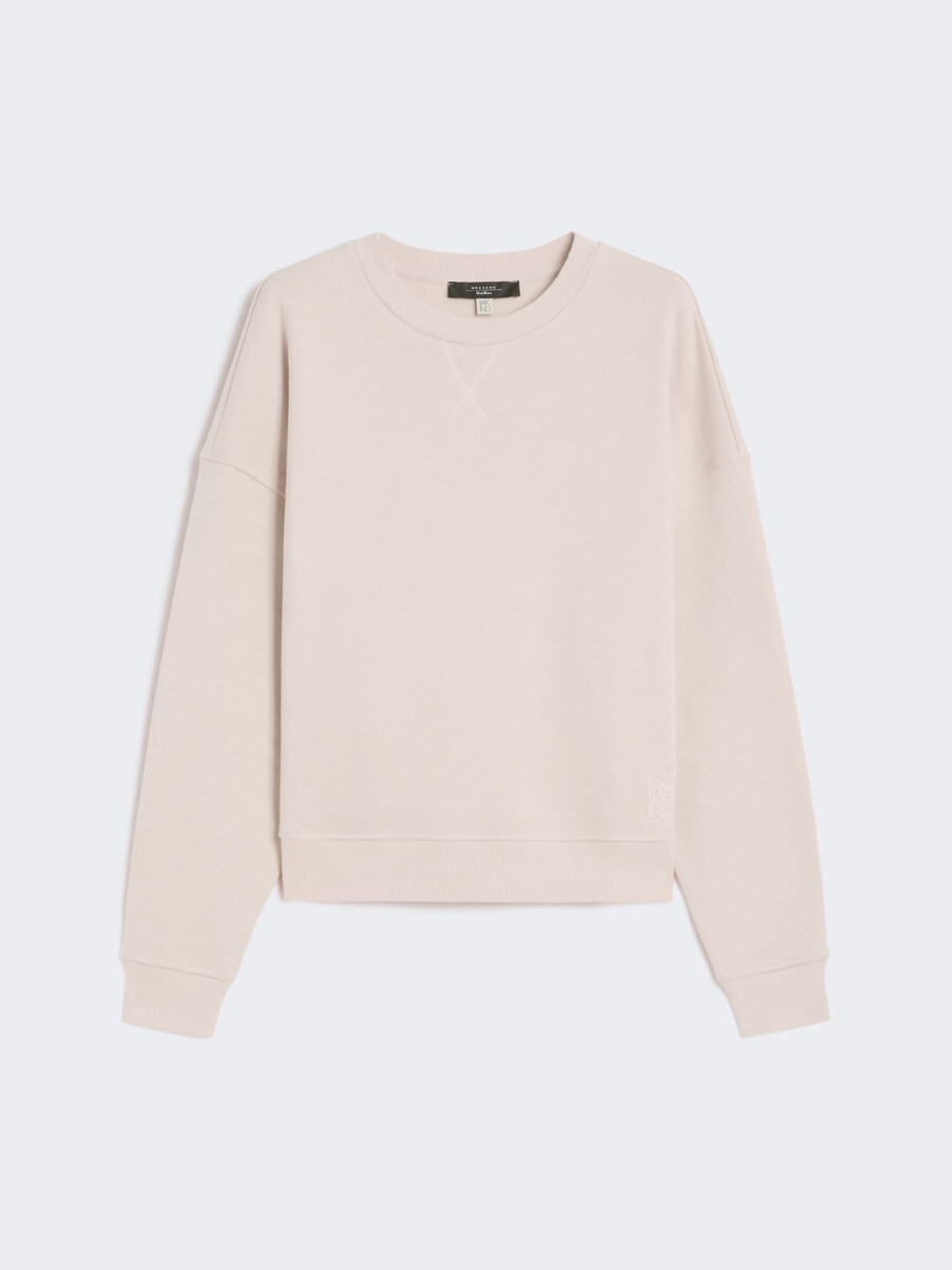 cotton boxy sweatshirt - powder