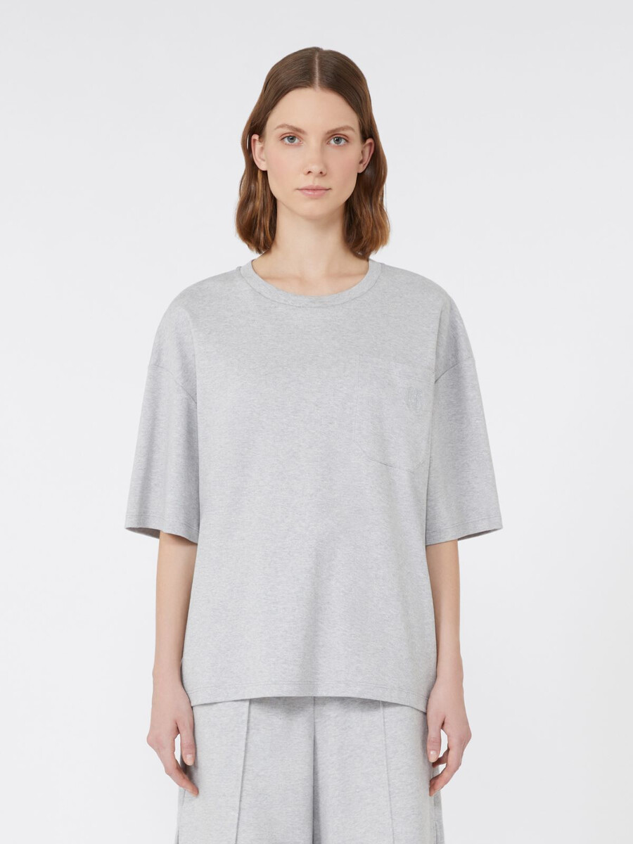 pure cotton jersey t-shirt - light grey