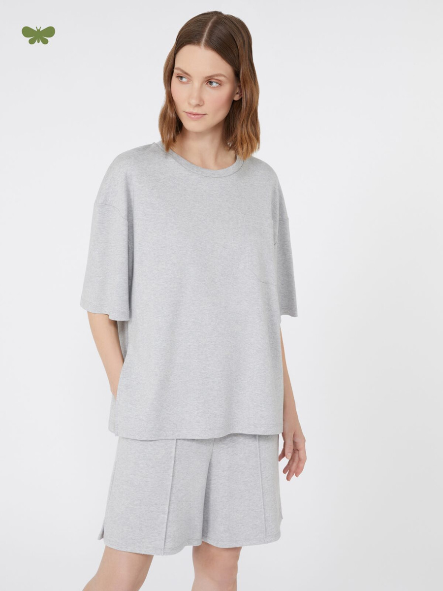 pure cotton jersey t-shirt - light grey