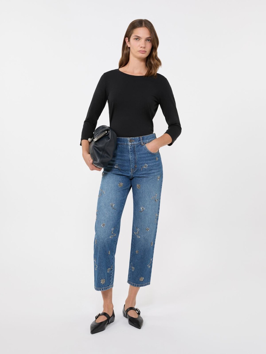 stretch cotton t-shirt - black