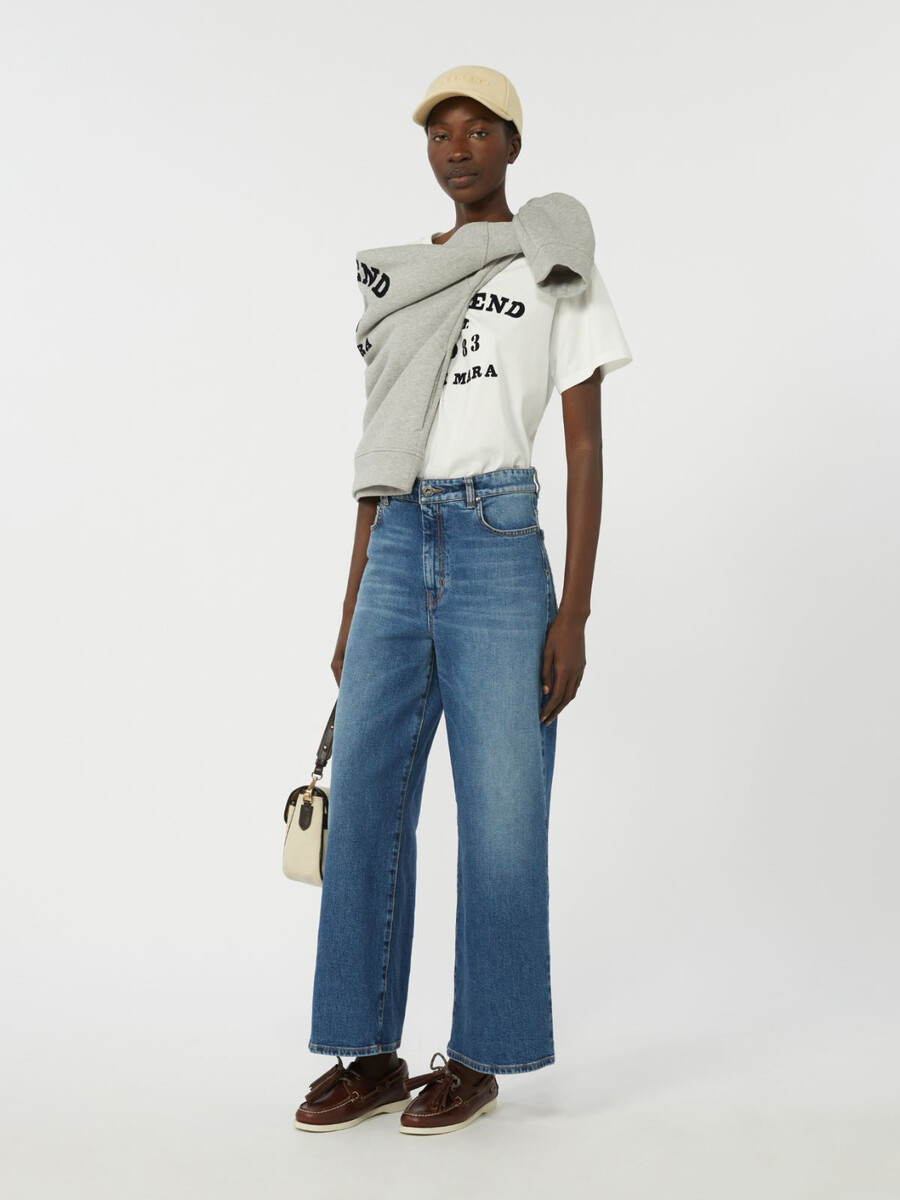 cotton t-shirt with graphic print - white