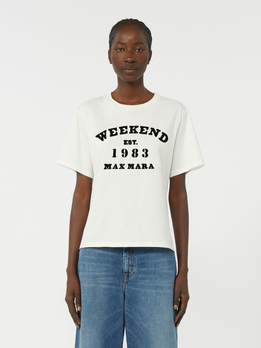 cotton t-shirt with graphic print - white