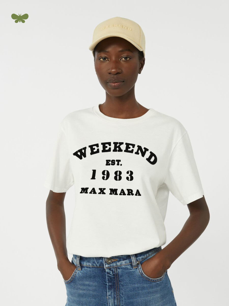 cotton t-shirt with graphic print - white