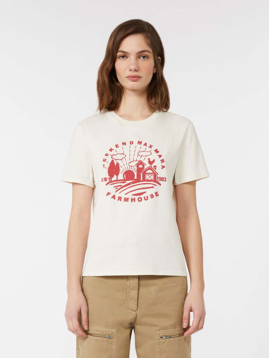 organic cotton jersey t-shirt - ecru