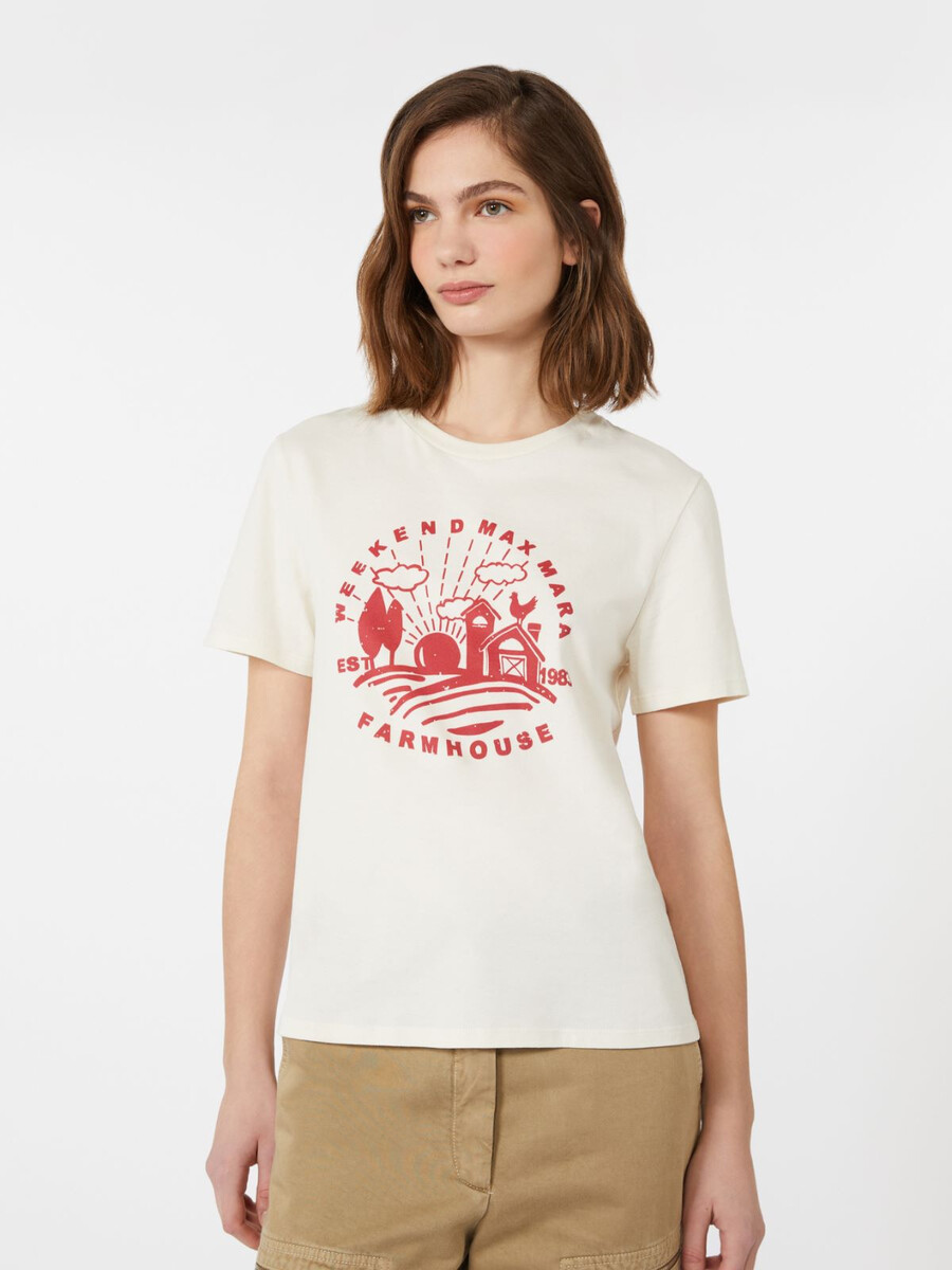 organic cotton jersey t-shirt - ecru