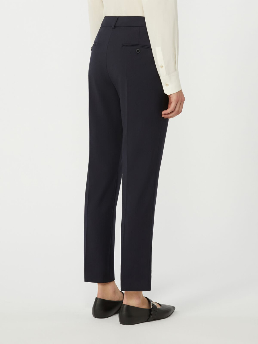 stretch wool cigarette trousers - navy