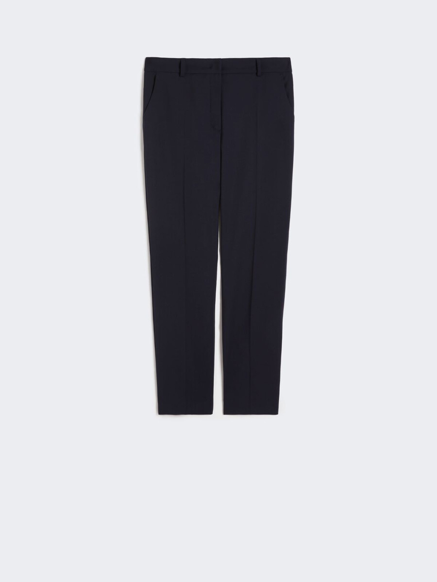 stretch wool cigarette trousers - navy
