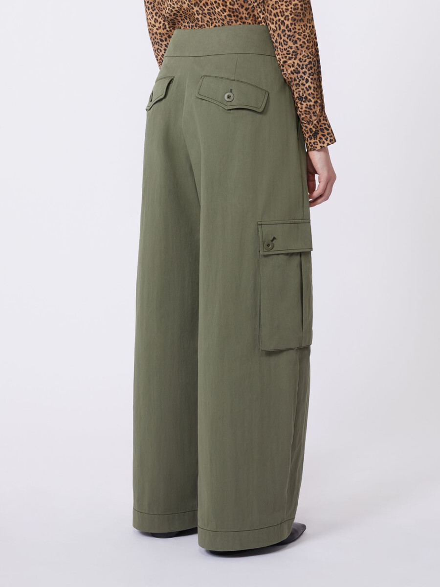 cotton gabardine trousers - dark green