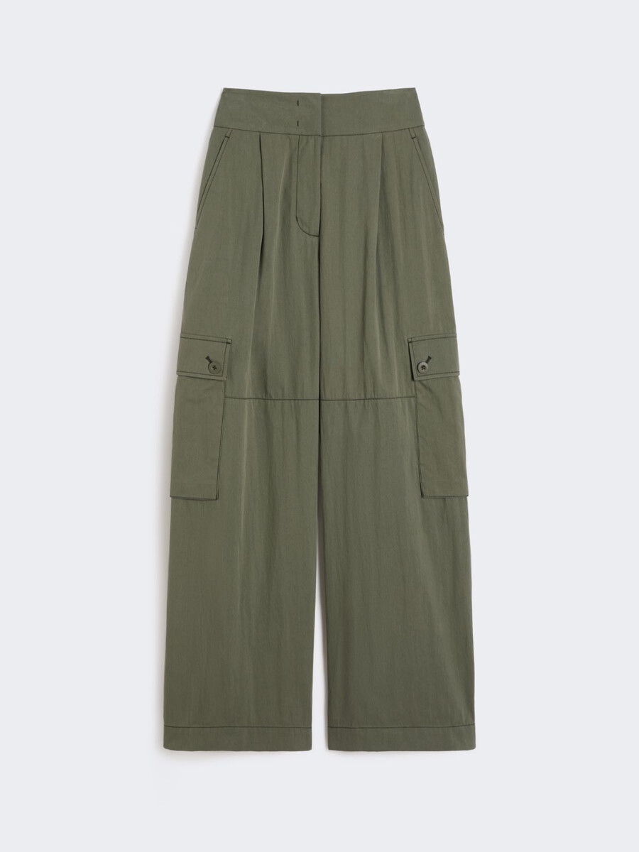 cotton gabardine trousers - dark green