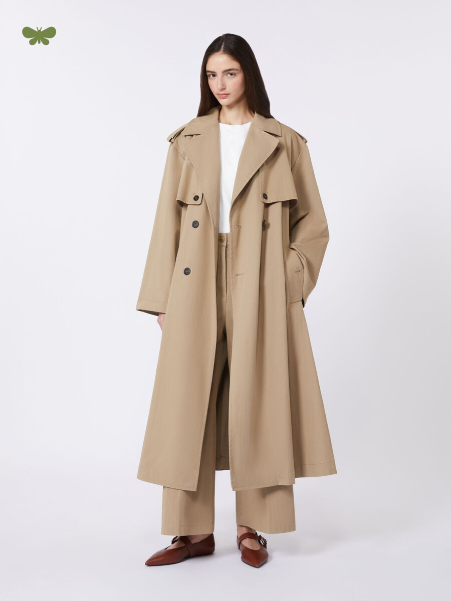 washed gabardine trousers - hazelnut brown
