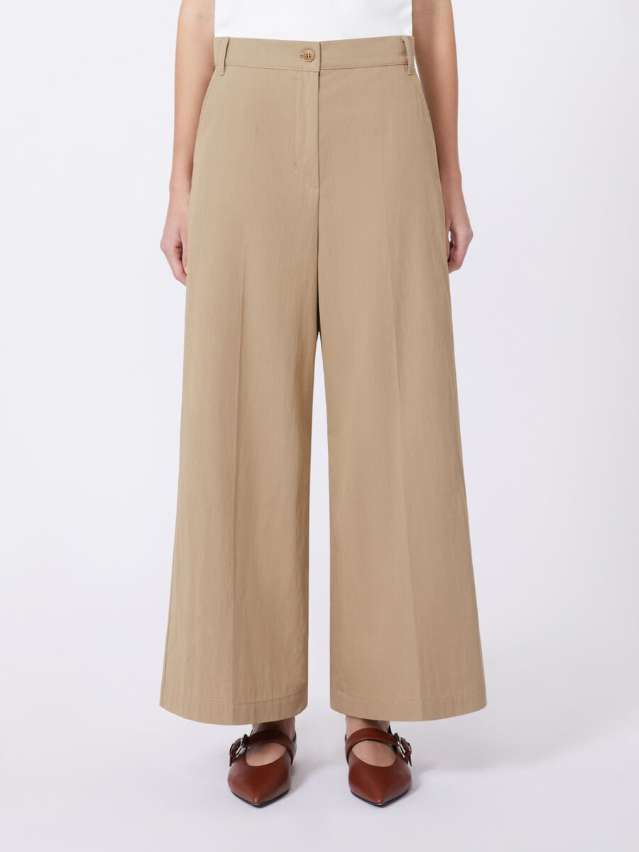 washed gabardine trousers - hazelnut brown