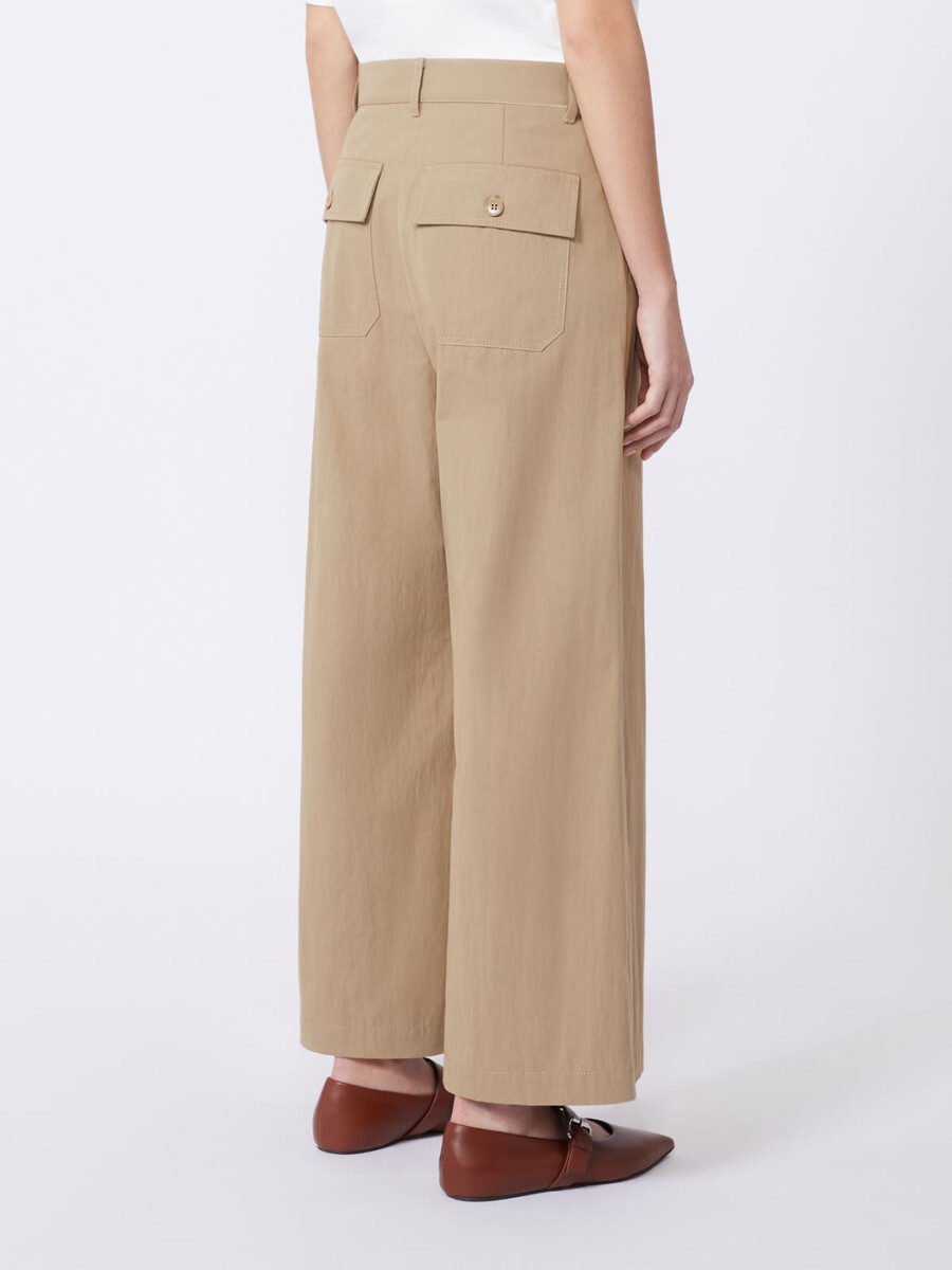 washed gabardine trousers - hazelnut brown