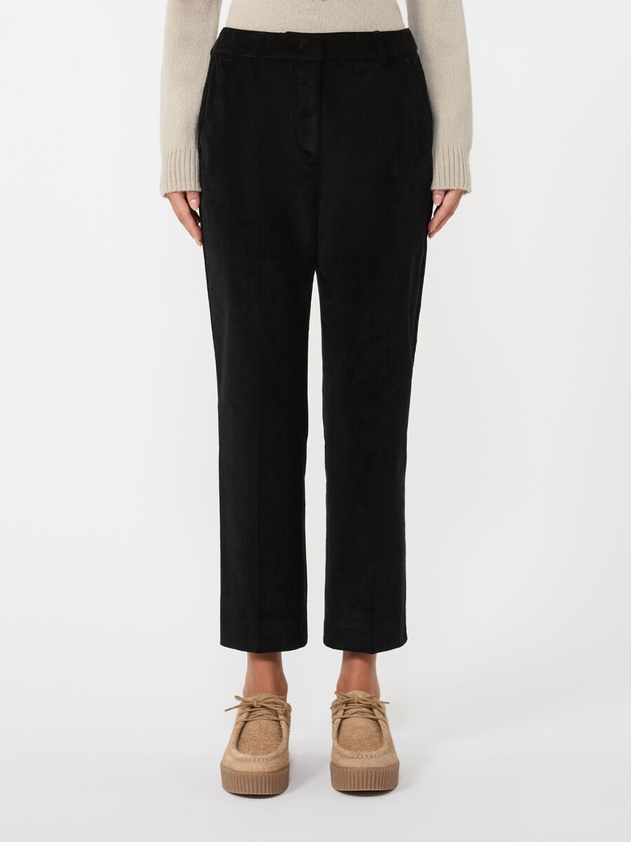 corduroy trousers - black