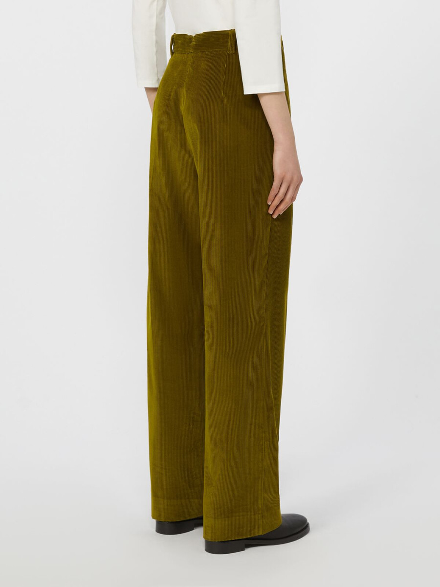 cotton velvet trousers - olive green