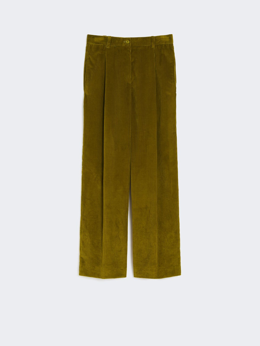 cotton velvet trousers - olive green