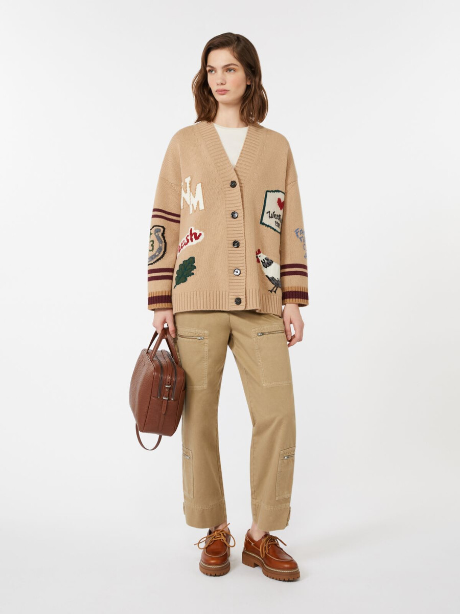 cotton satin trousers - desert