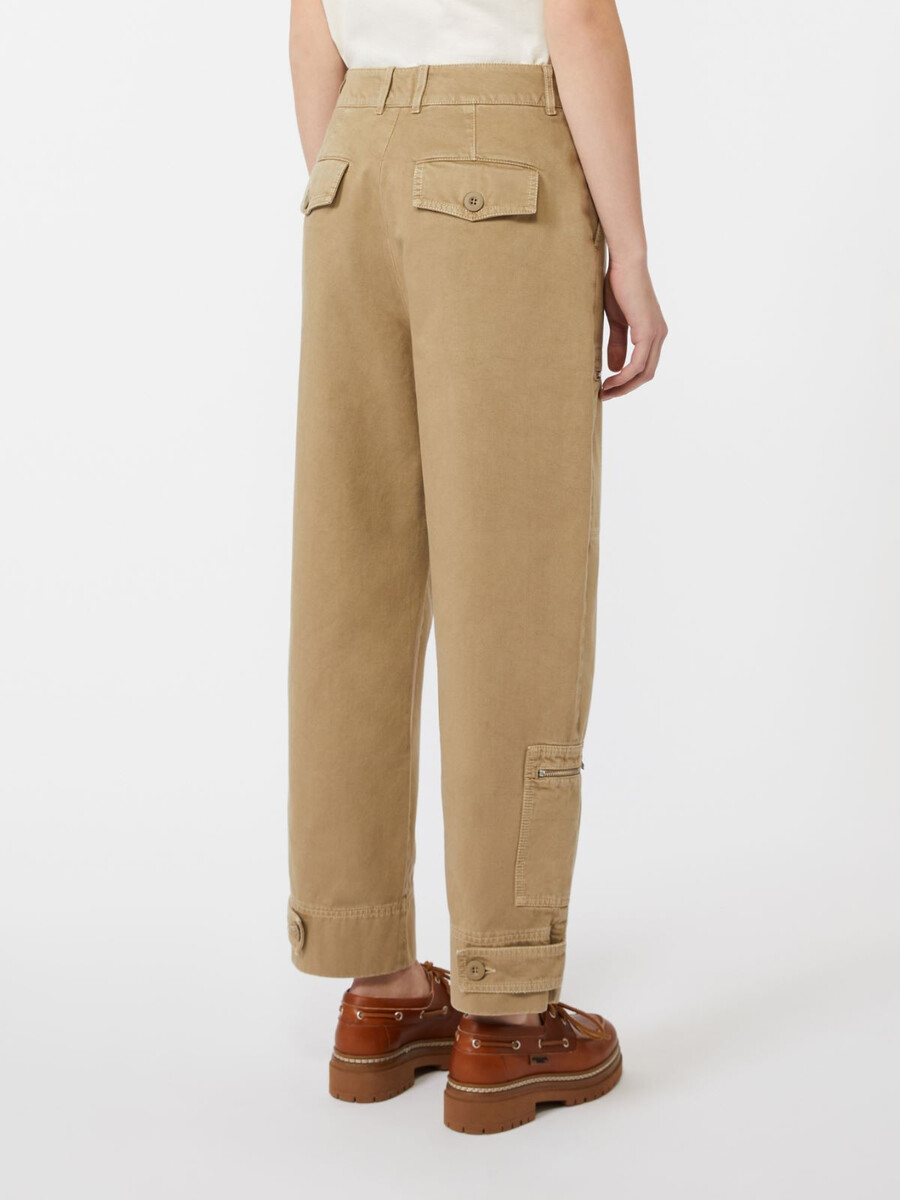cotton satin trousers - desert