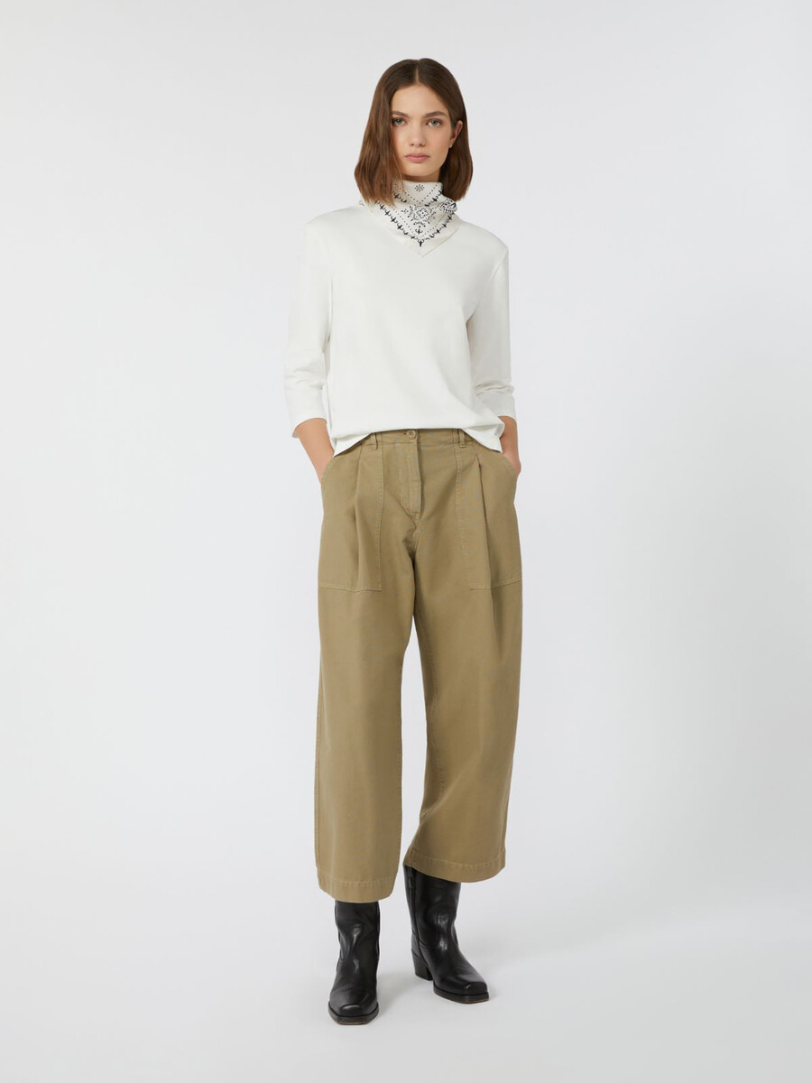 canvas barrel-leg jeans - desert