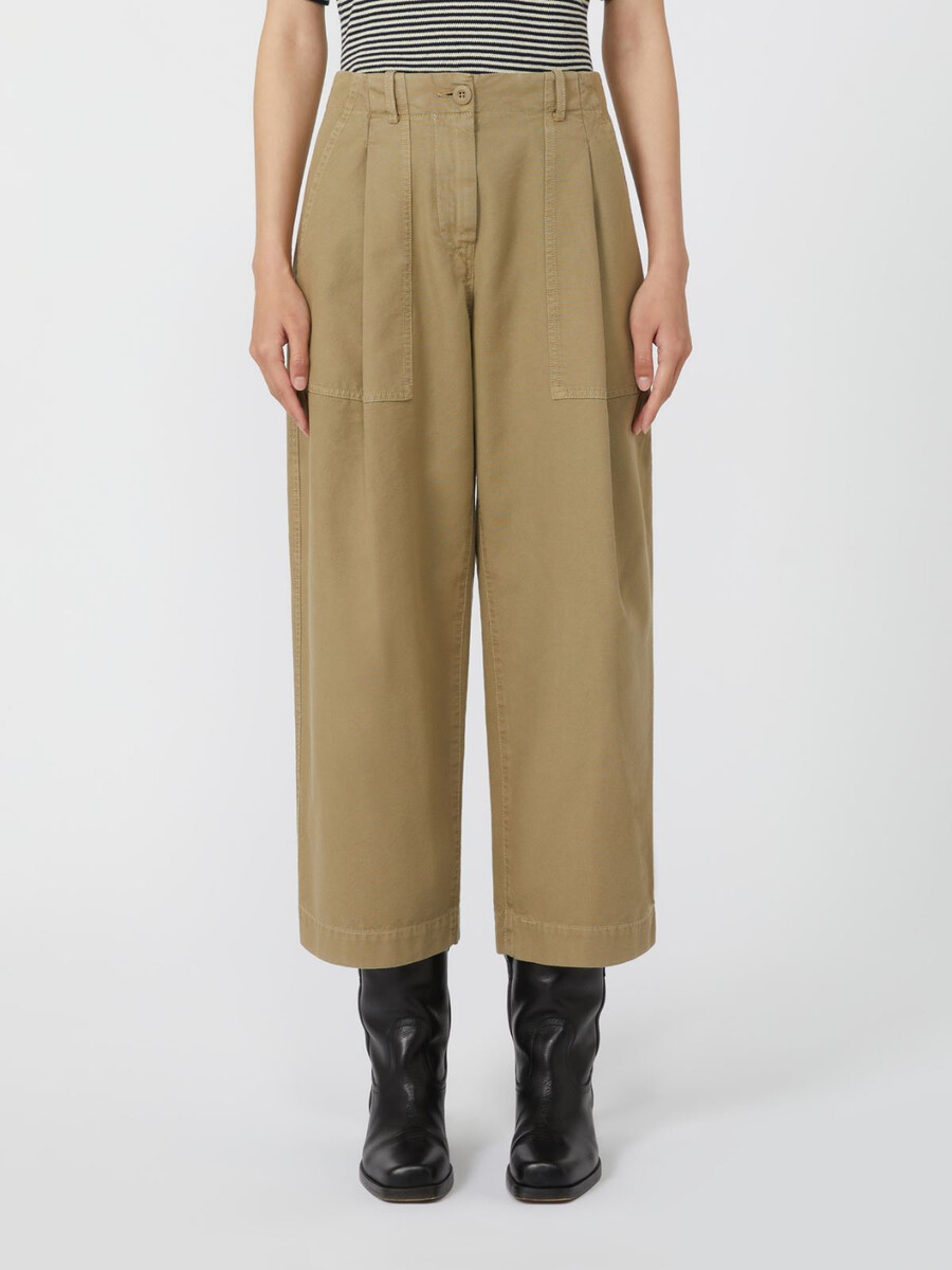 canvas barrel-leg jeans - desert