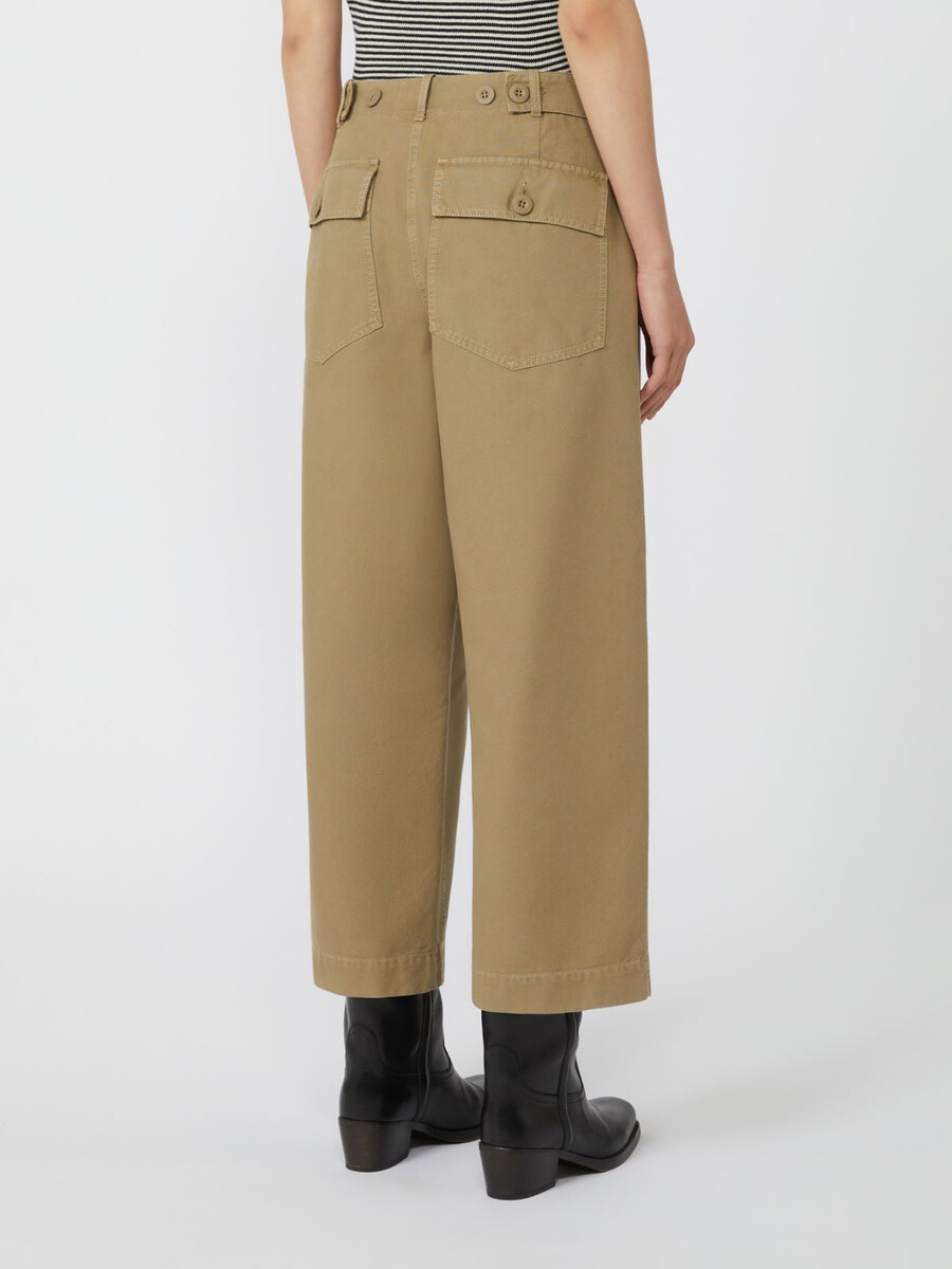 canvas barrel-leg jeans - desert