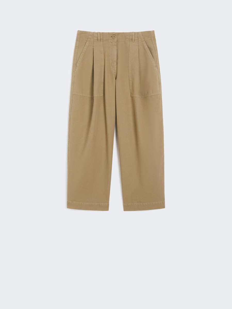 canvas barrel-leg jeans - desert