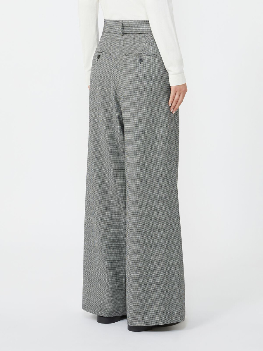 wool flannel palazzo trousers - black