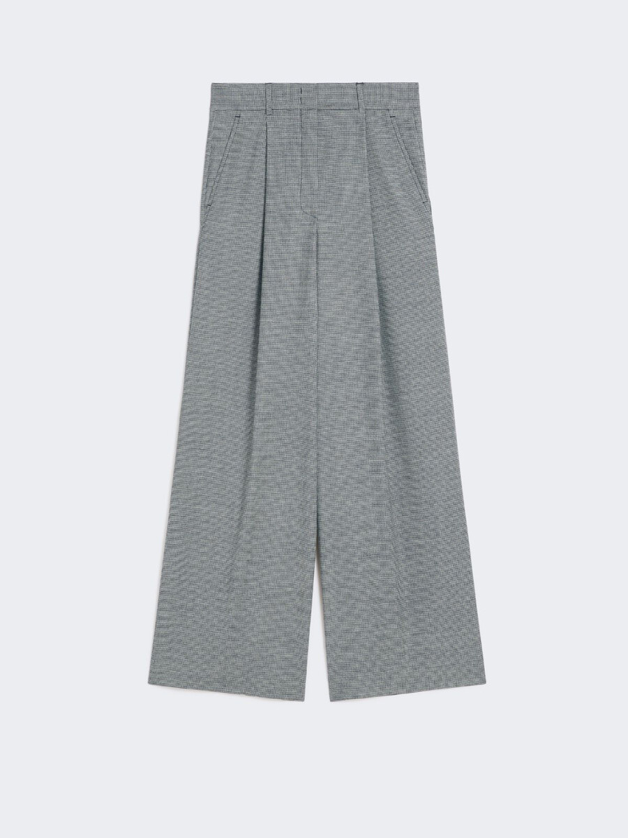 wool flannel palazzo trousers - black