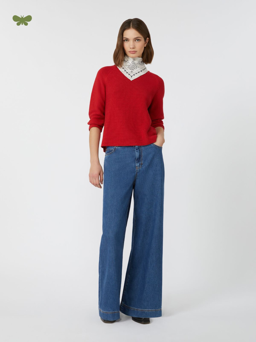 wide-leg denim jeans - navy