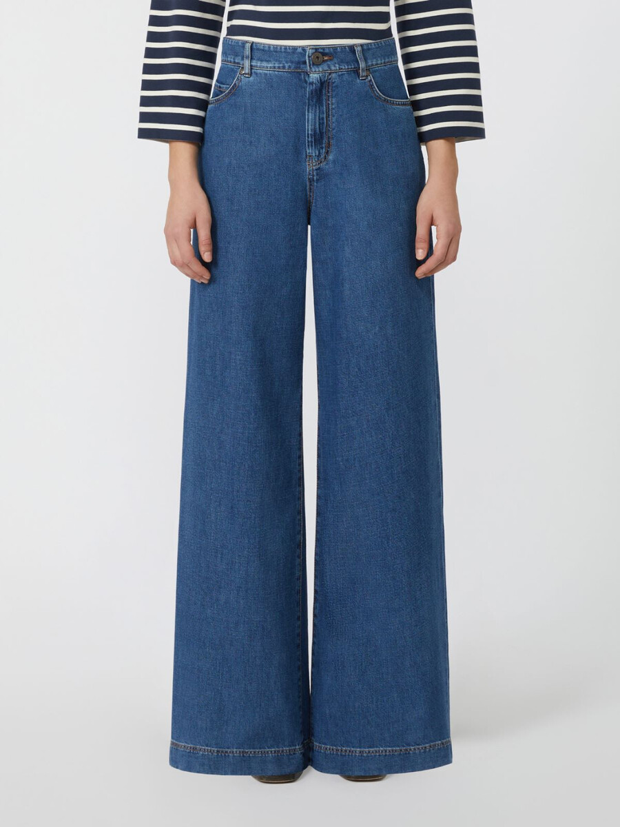 wide-leg denim jeans - navy